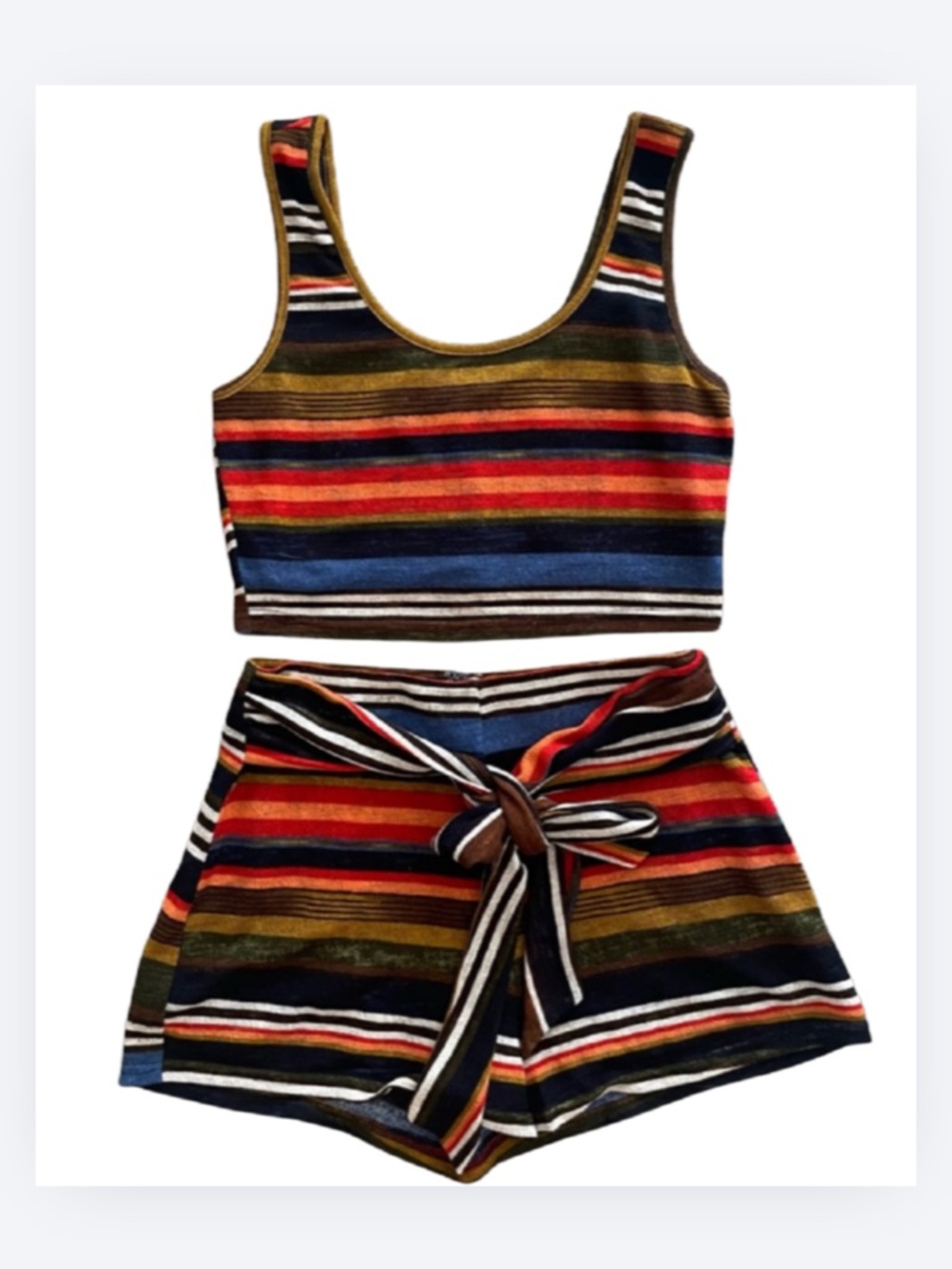 Wild Honey Women’s Colorful Striped Knit 2 Piece Set